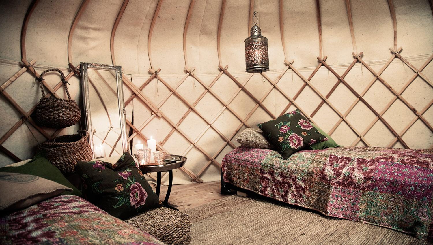 interior of the yurts of Canvas Hotel