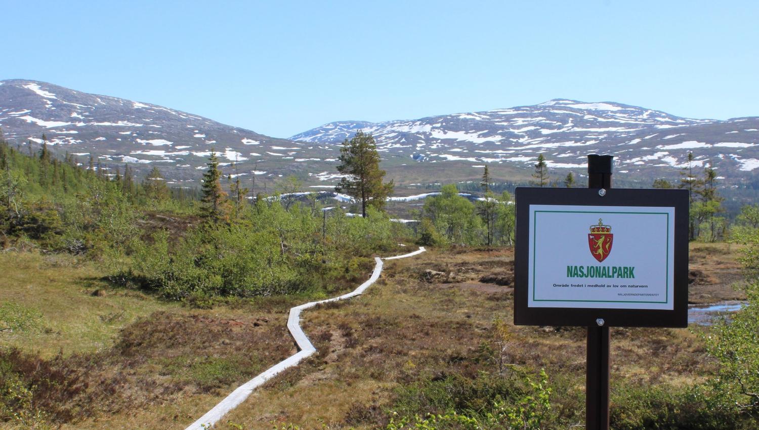 Grensa til Børgefjell nasjonalpark i Namsskogan, Namdalen. Foto: Namsskogan Fjellstyre