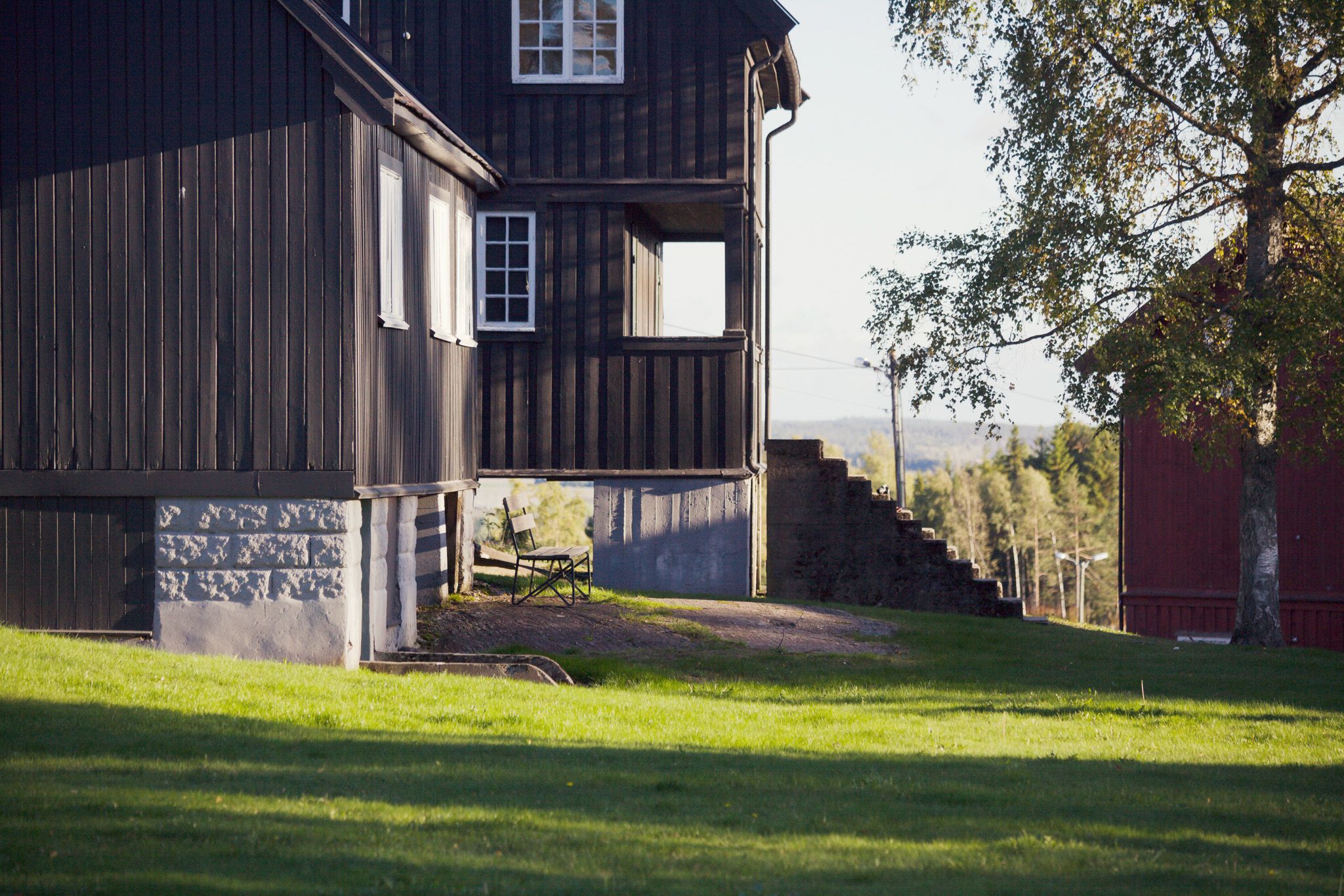 en av bygningene på fortet