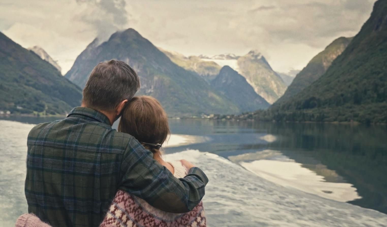 A couple enjoying a fjord cruise on the Sognefjord