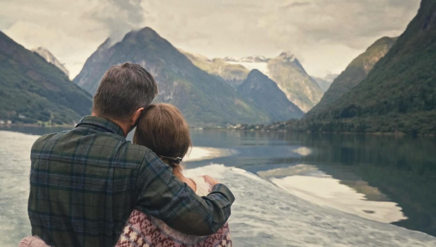 A couple enjoying a fjord cruise on the Sognefjord