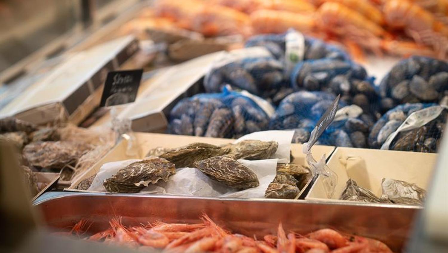 Detalj av diverse sjømat