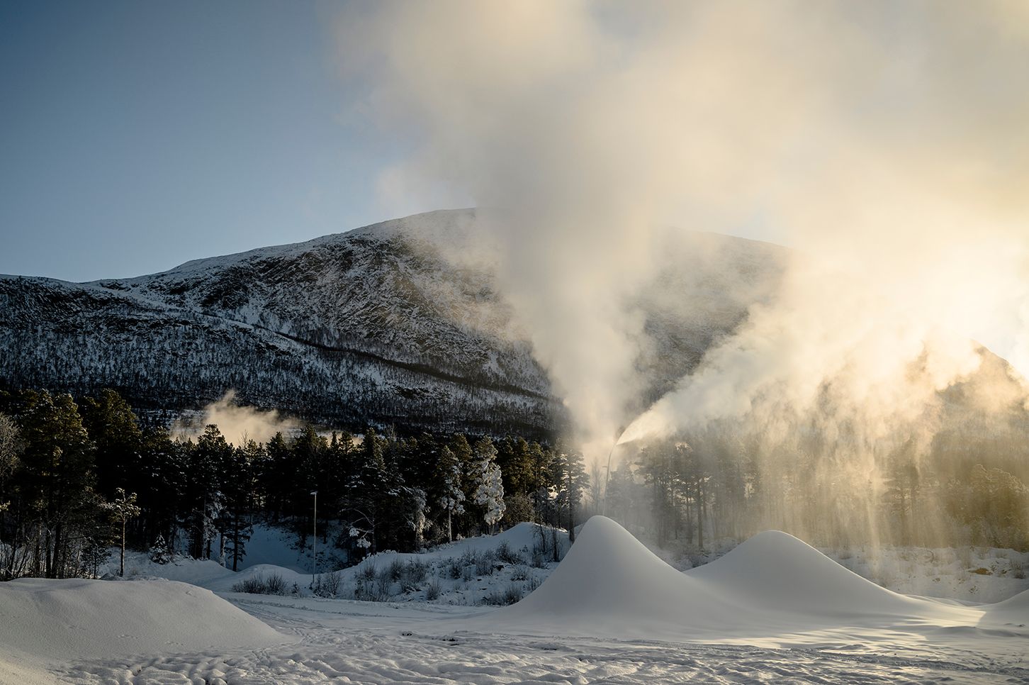 Kunstsnøproduksjon i Oppdal Skistadion