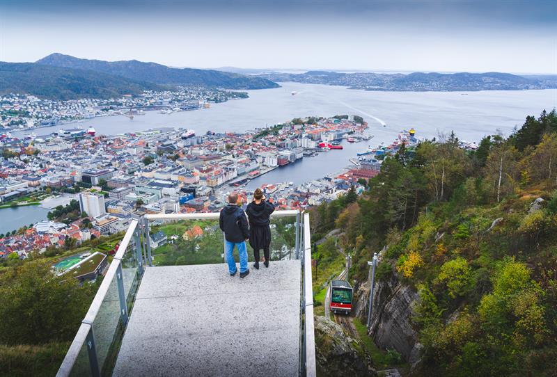 A view of Bergen from Mount Fløyen