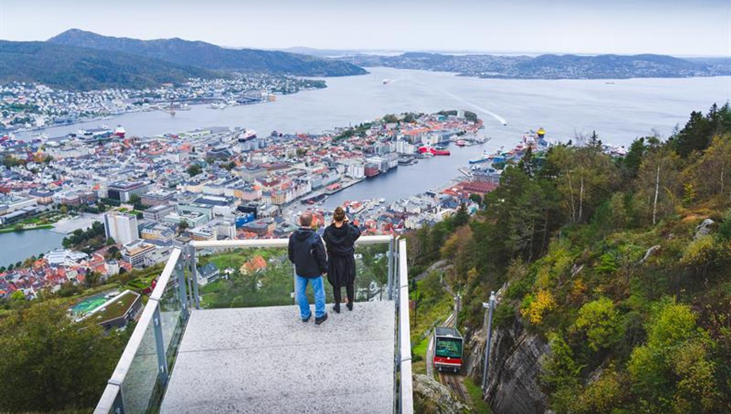 A view of Bergen from Mount Fløyen