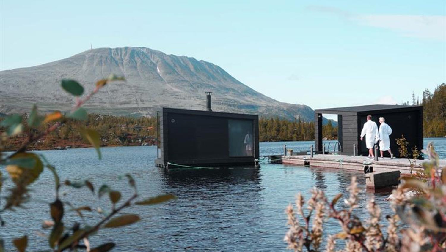 Flytende sauna på Kvitåvatn