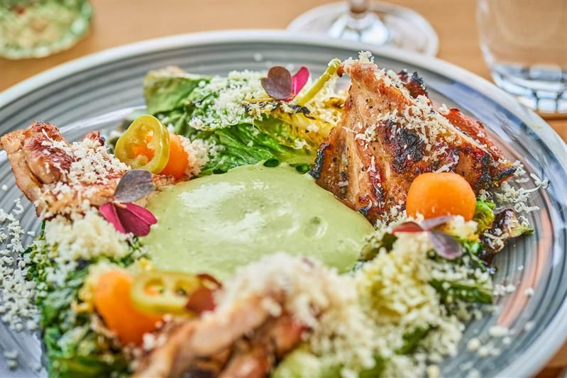 Detalj av kyllingsalat