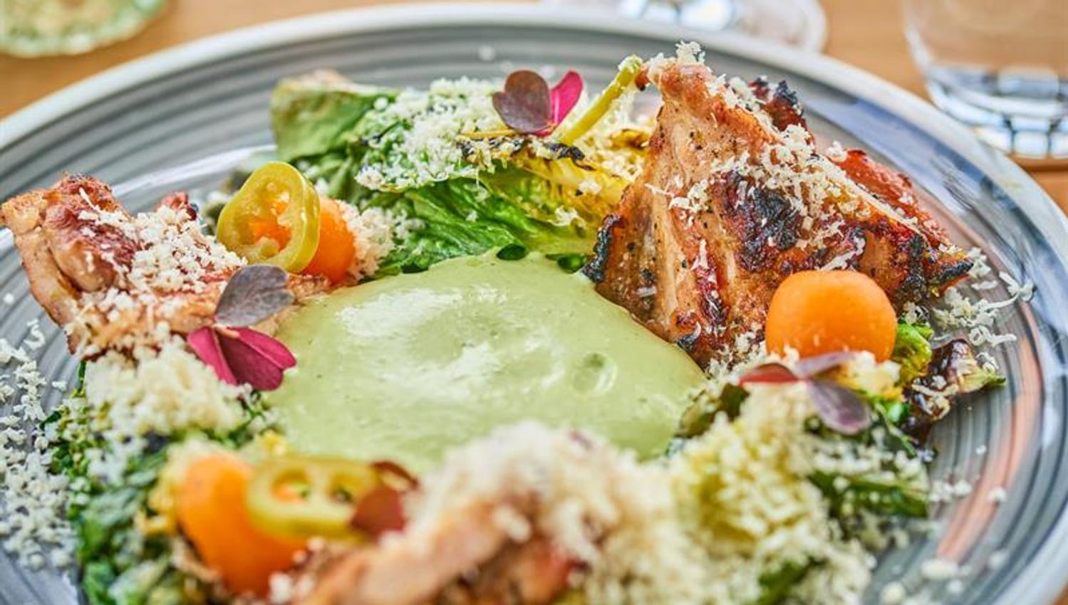 Detalj av kyllingsalat