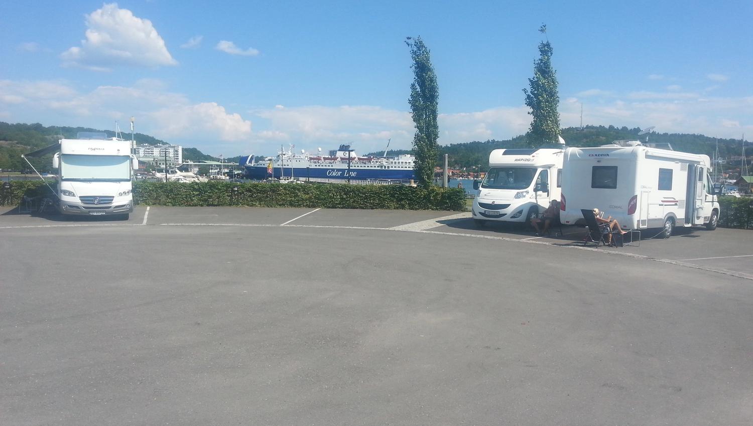 Motorhomes parked at Sandefjord Motorhome Park