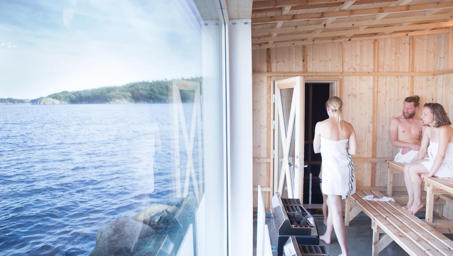 Farsund Sauna fra innsiden.