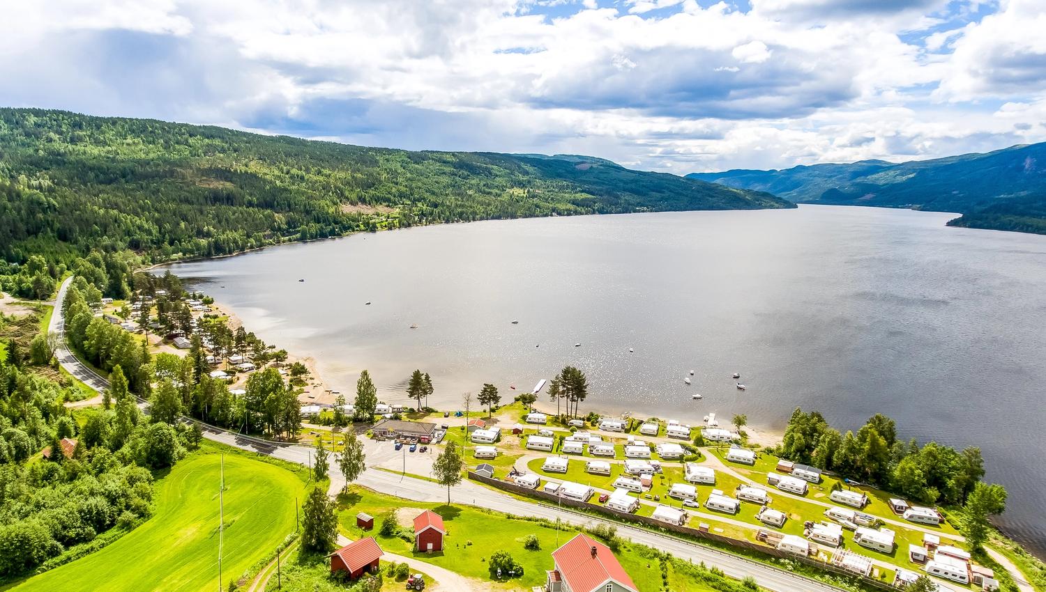 Buttingsrud camping, dronebilde