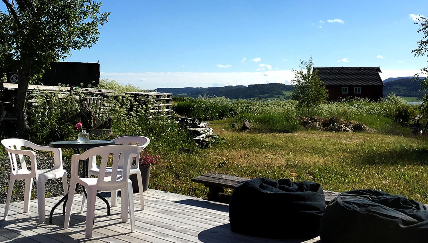 Enjoy the beautiful surroundings from the terrace at Saga