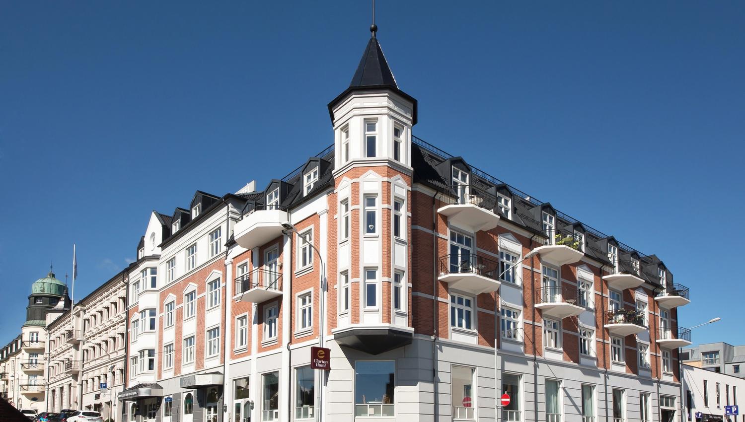 Utvendig fasade Home Hotel Grand Gjøvik.