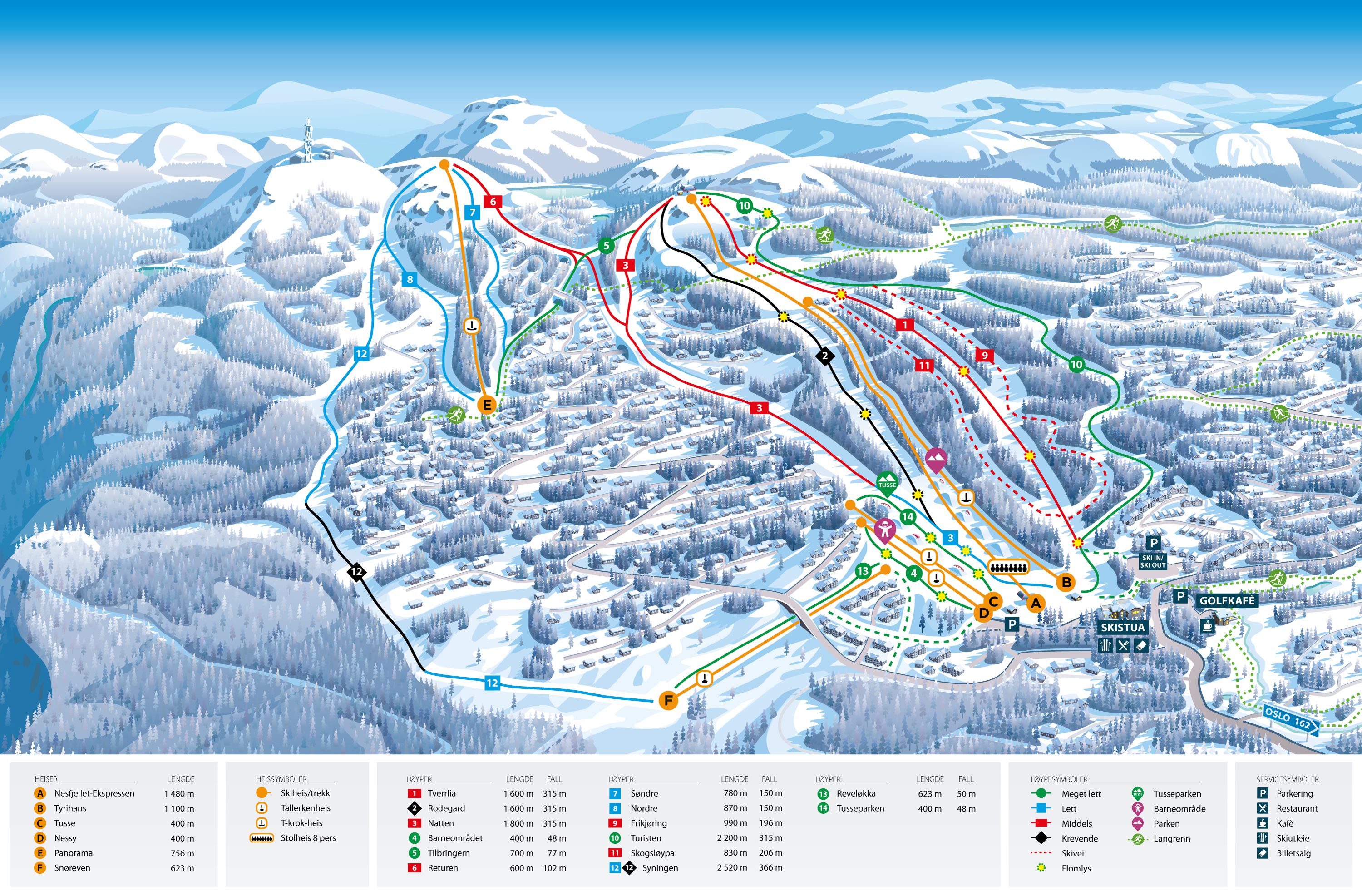 Nesfjellet skikart vinter 2022