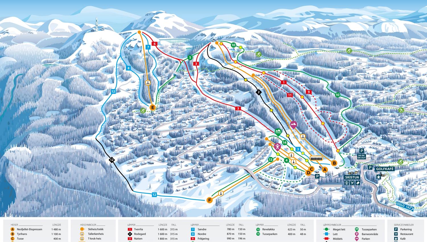 Nesfjellet skikart vinter 2022