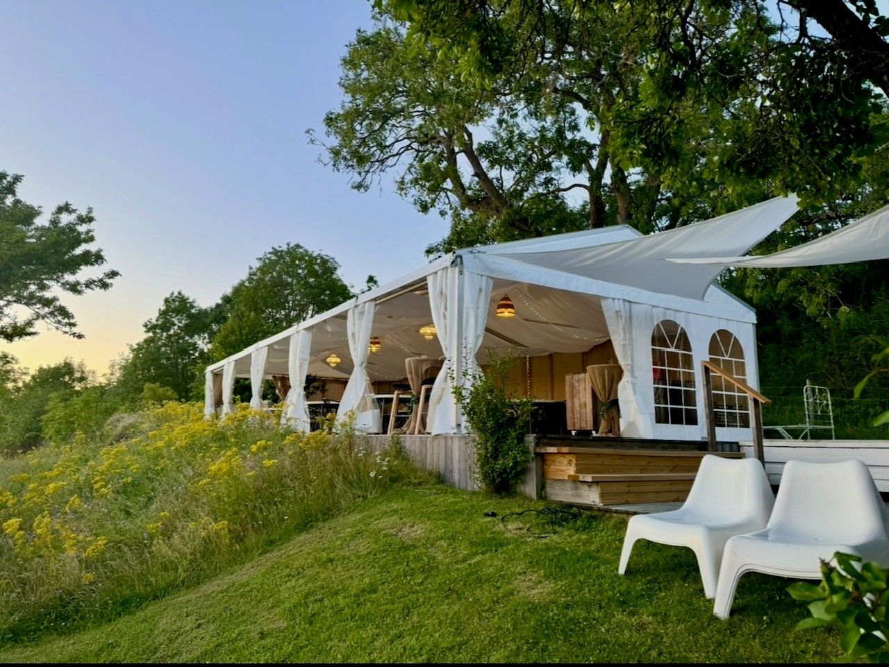 party tent at Langøya hovedgård