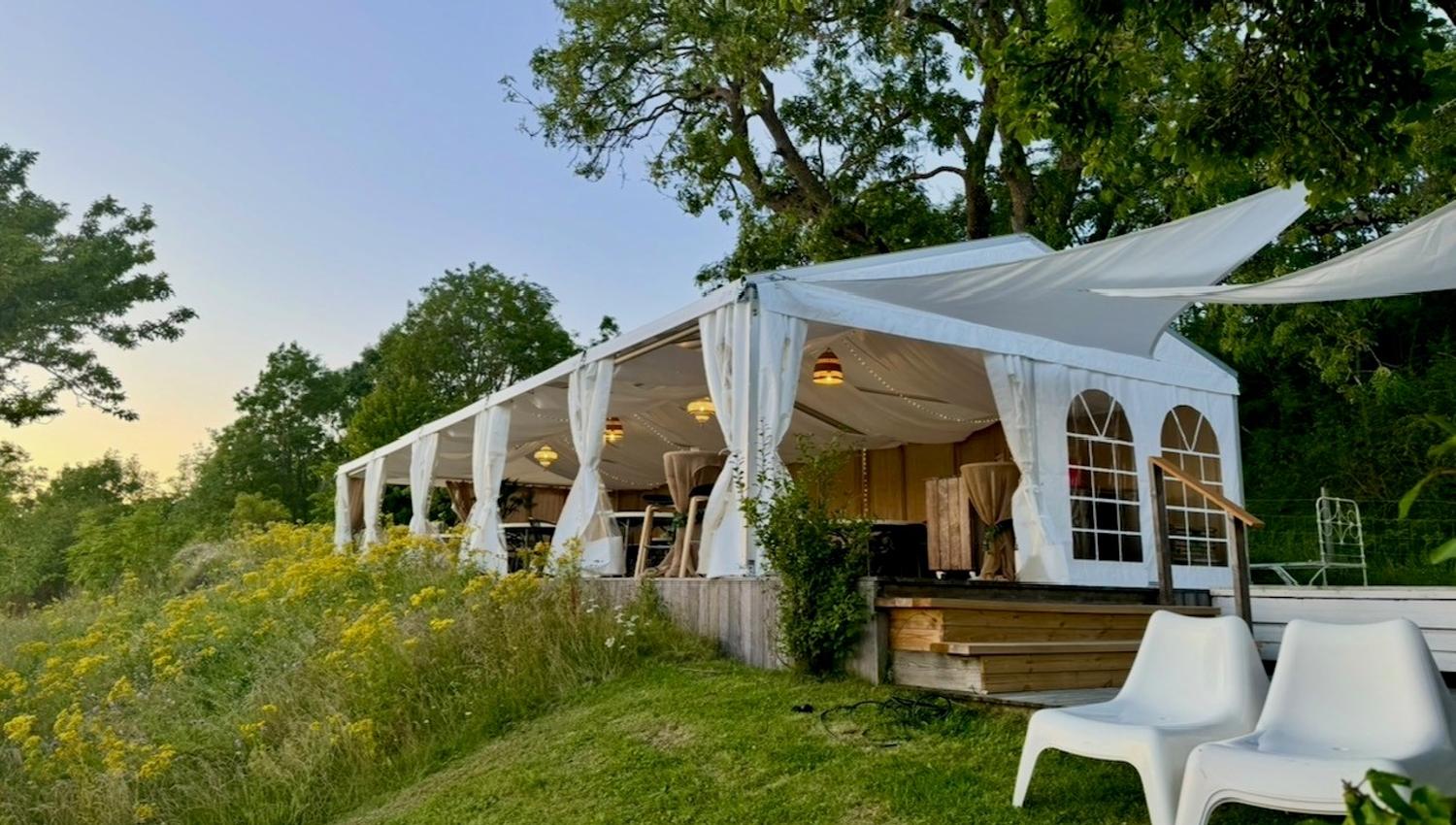 party tent at Langøya hovedgård