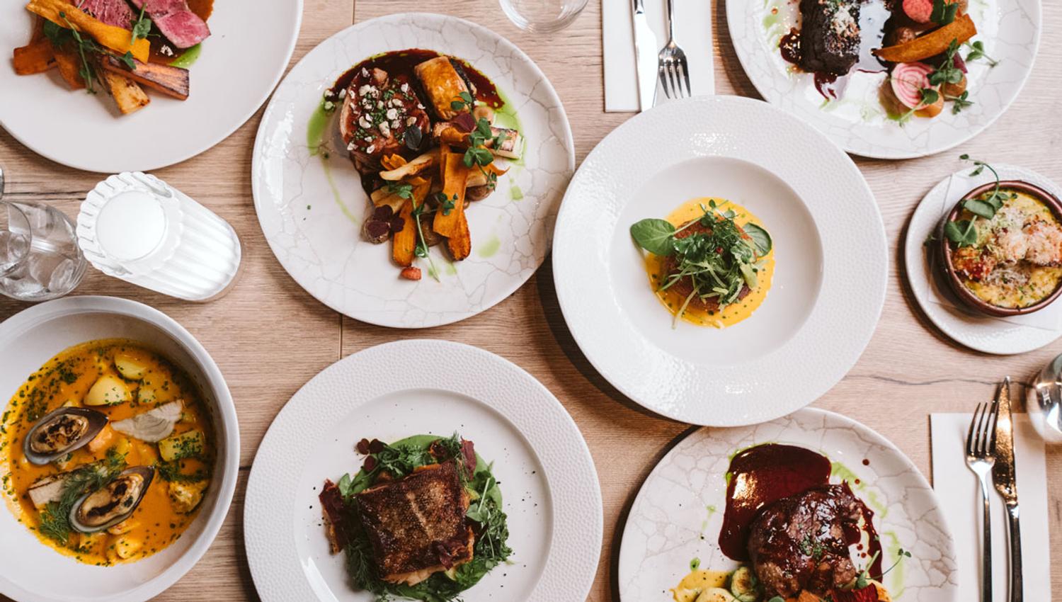 various dishes at Merci