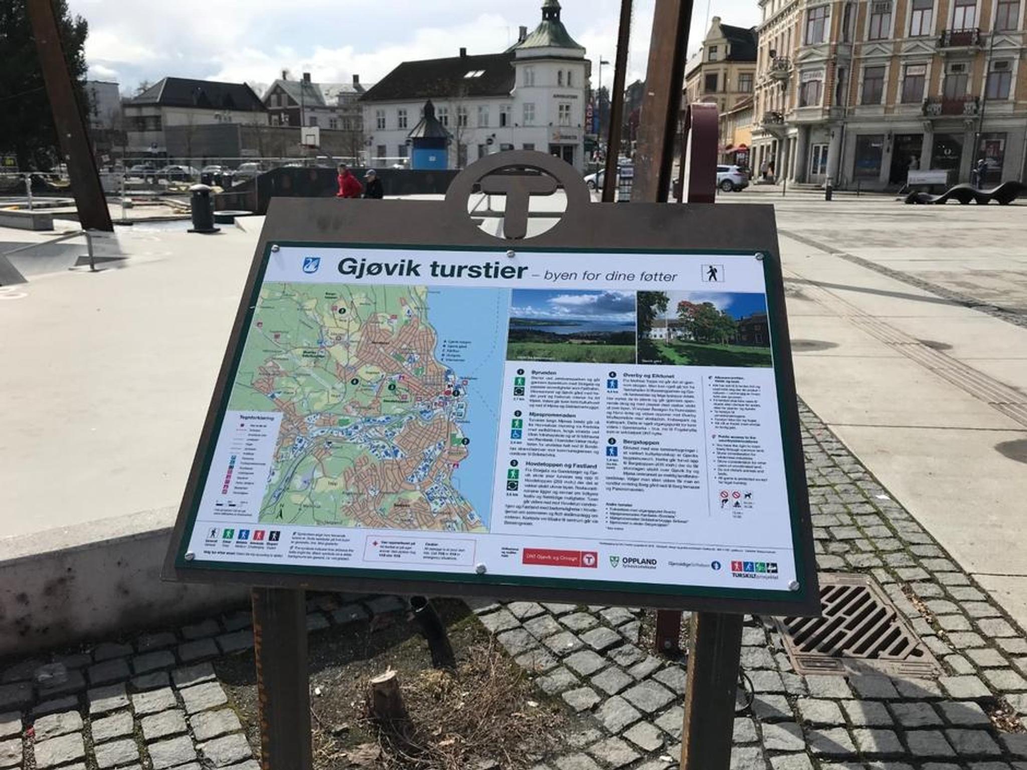 Bynære merkede turer fra Gjøvik Stasjon. 
DNT Gjøvik og Omegn