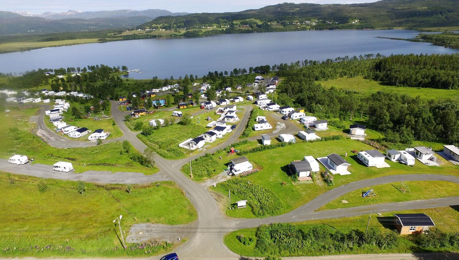 bird's eye view of the campsite