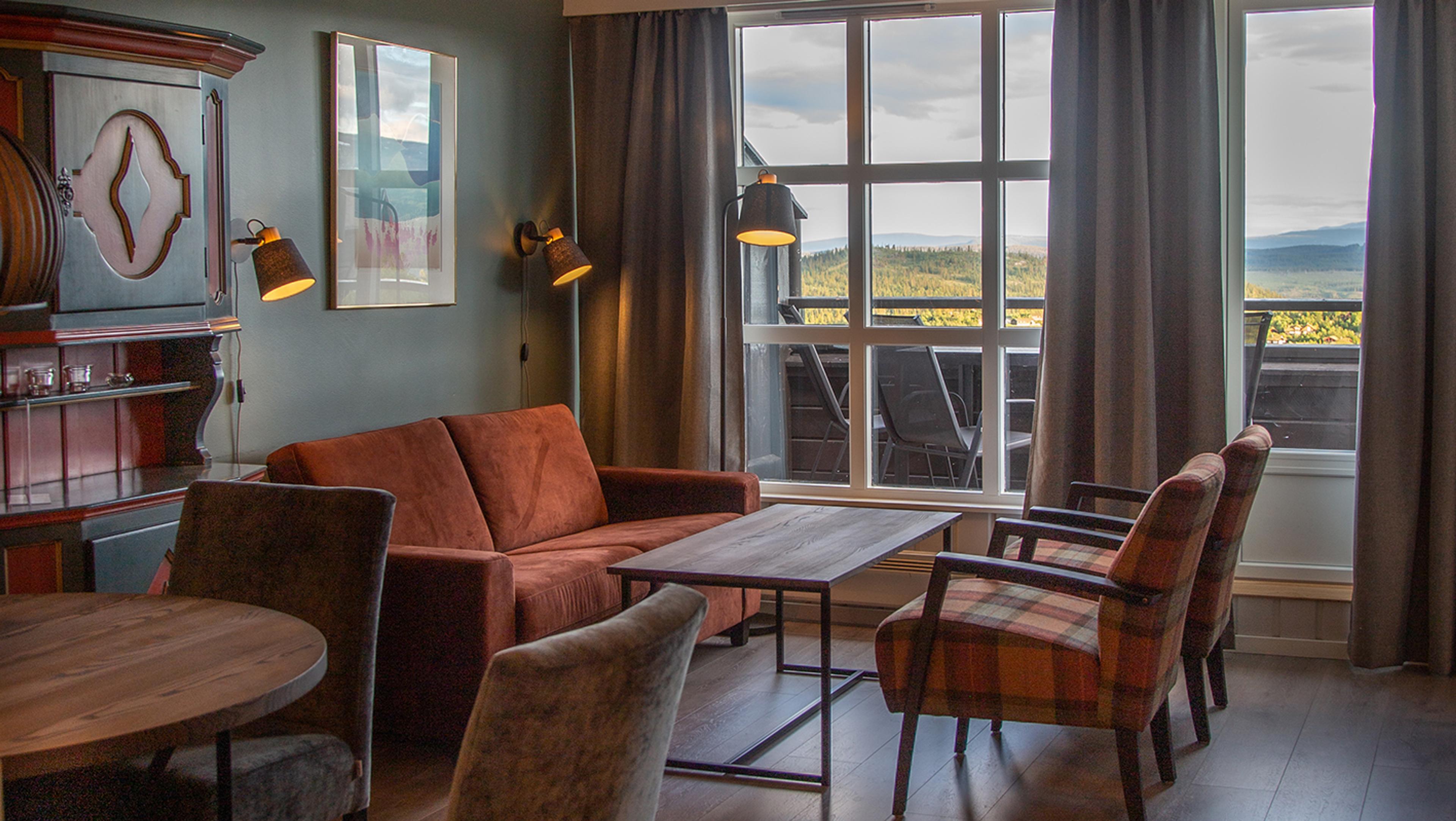 Delicate living room with a view