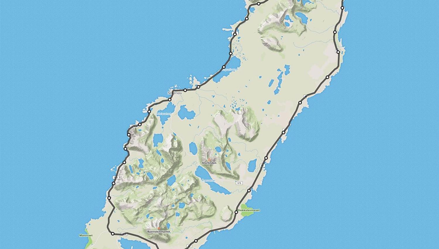 The route around Andøya