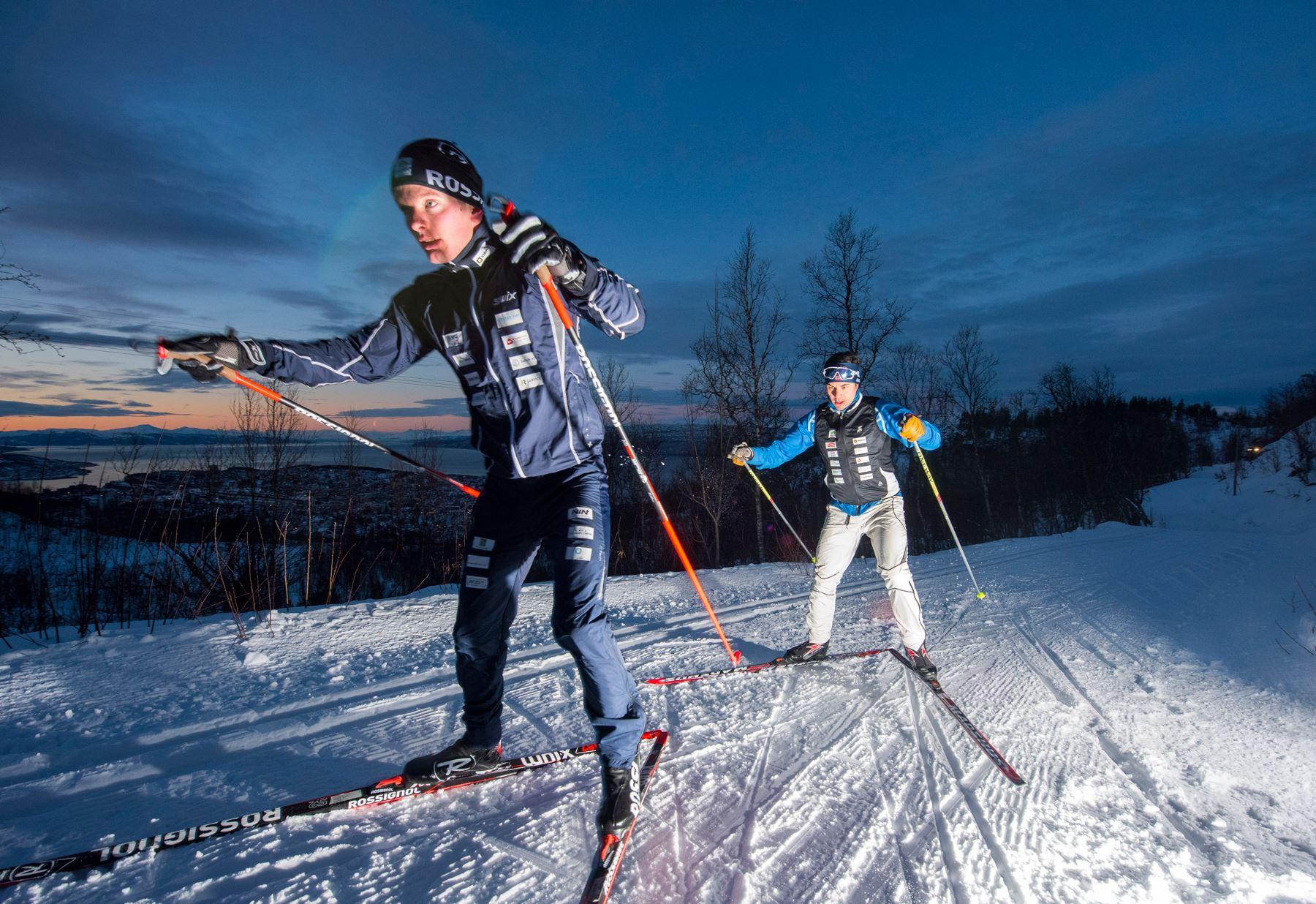 Cross-country skiing in Kobberstadløypa, Narvik