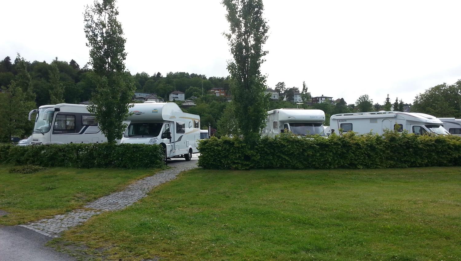 Motorhomes parked at Sandefjord Motorhome Park
