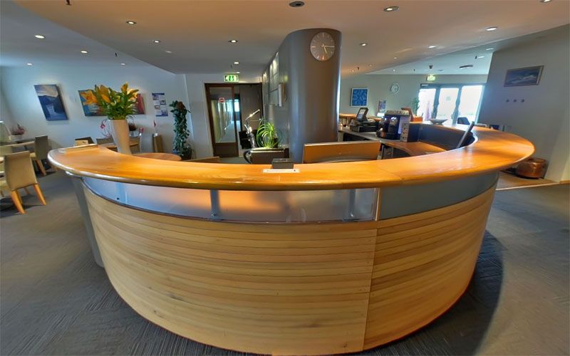 Resepsjonen i Ventilene Viste Strandhotell
