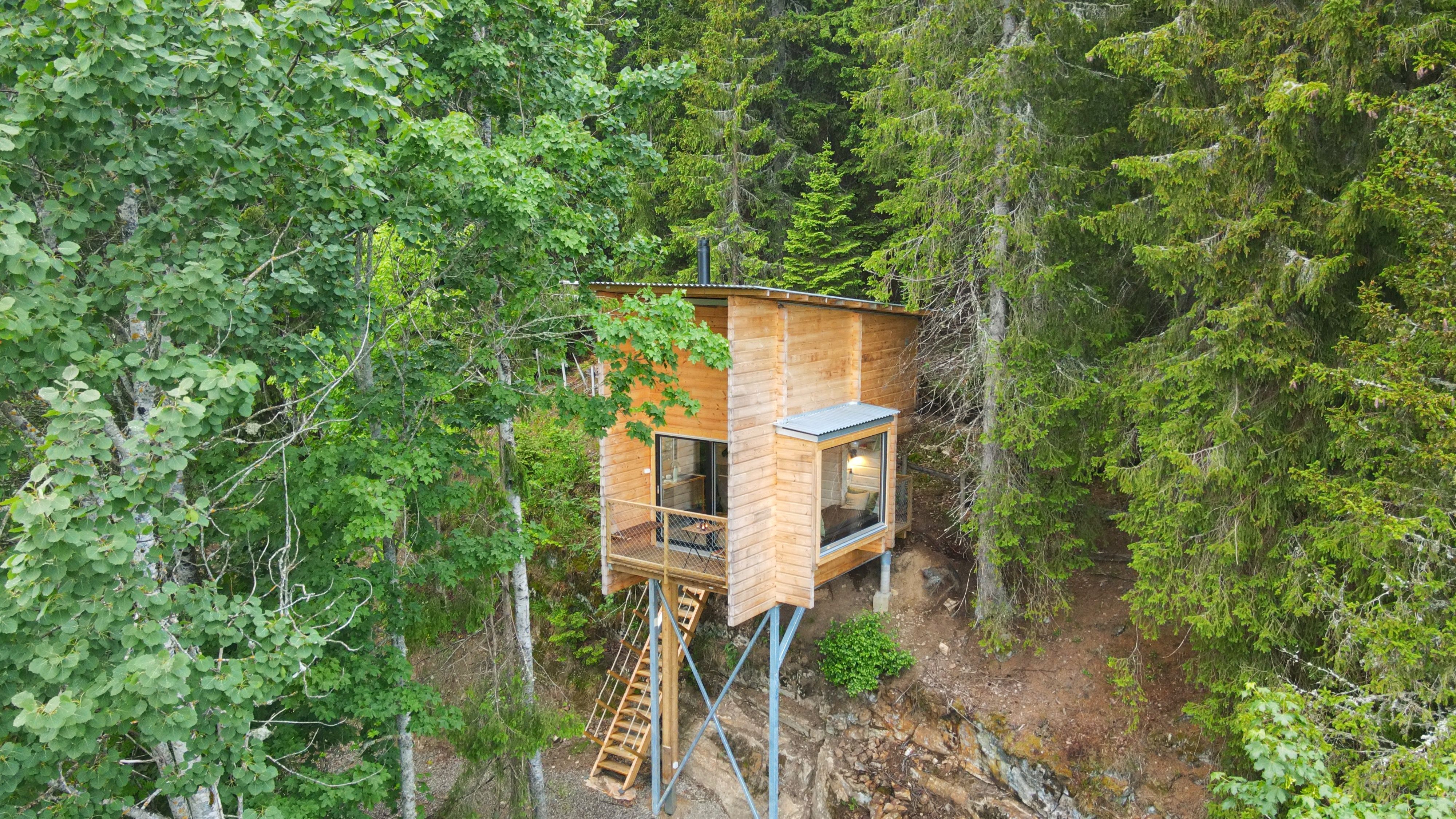 Tretopcabin in the forest