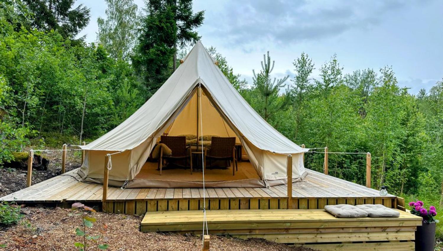 glamping telt hos Mikrohyttene
