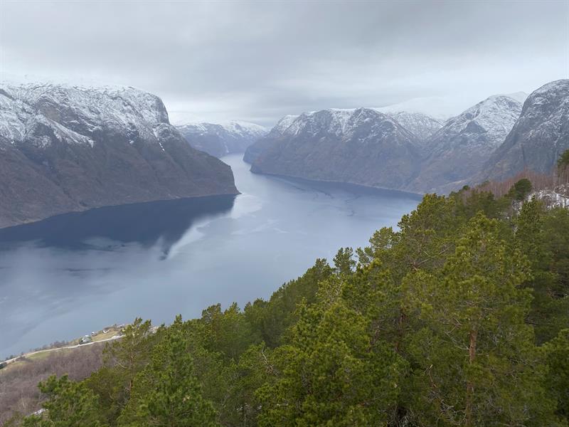 View from Stegastein in autumn/winter.