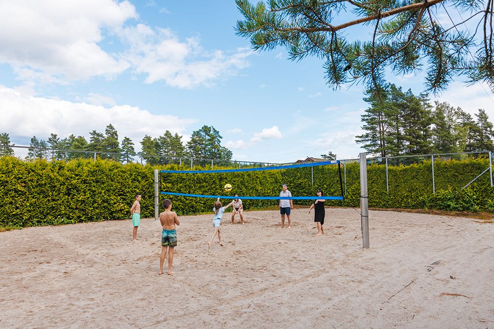 Sand volleyball court at First Camp Bø.