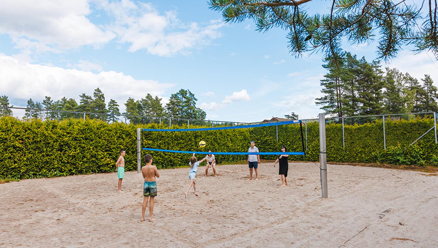 Sand volleyball court at First Camp Bø.