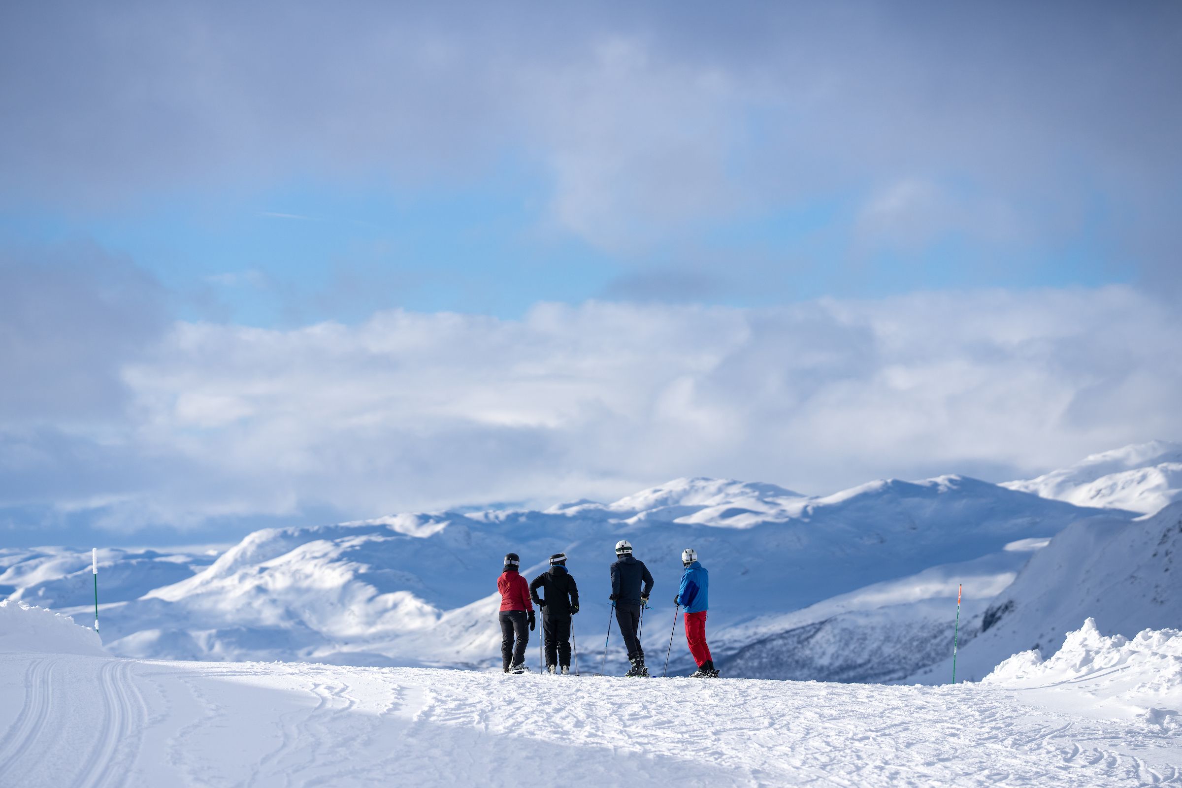Flott utsikt fra alpinbakken på Tyin-Filefjell