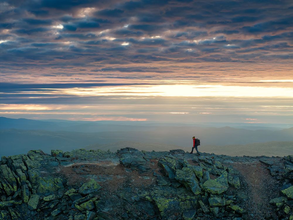 vandrer på Gaustatoppen