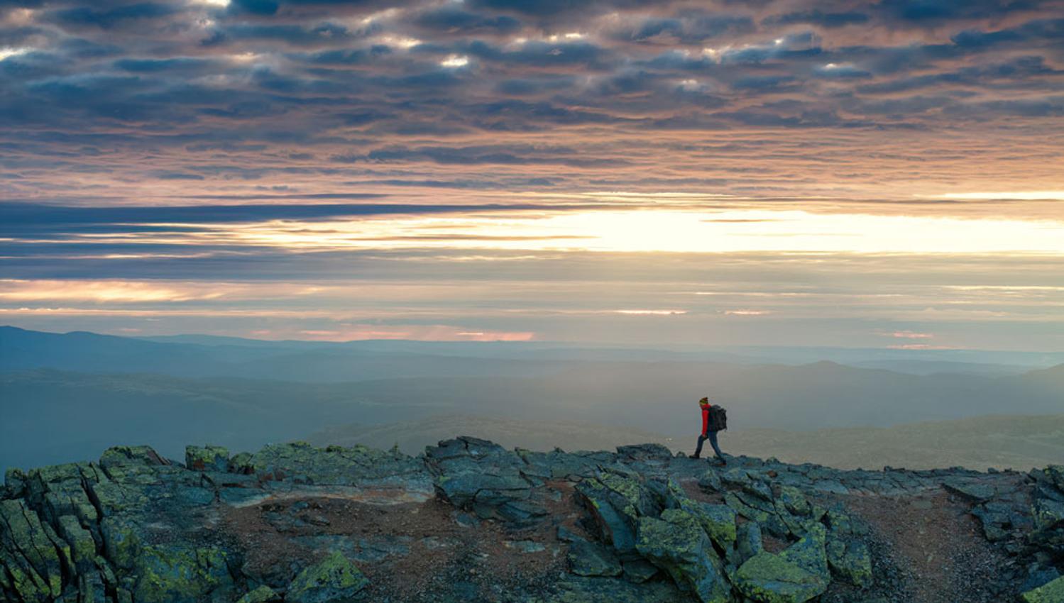 vandrer på Gaustatoppen