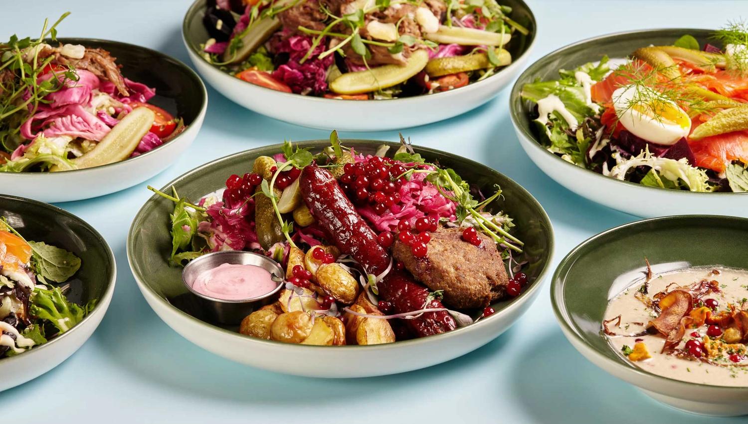 Detalj av diverse matretter