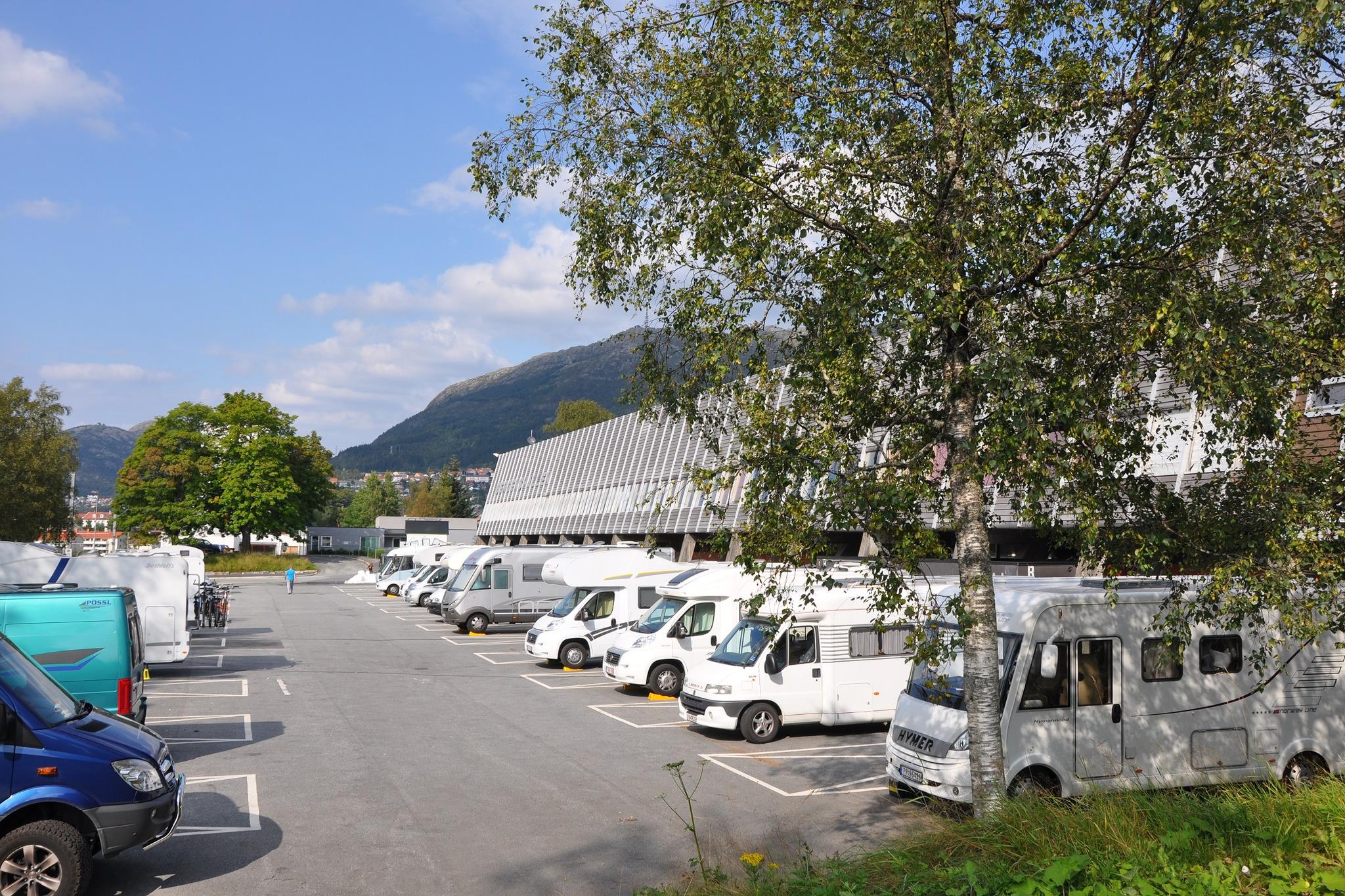 Parkering for bobiler ved Bergenshallen