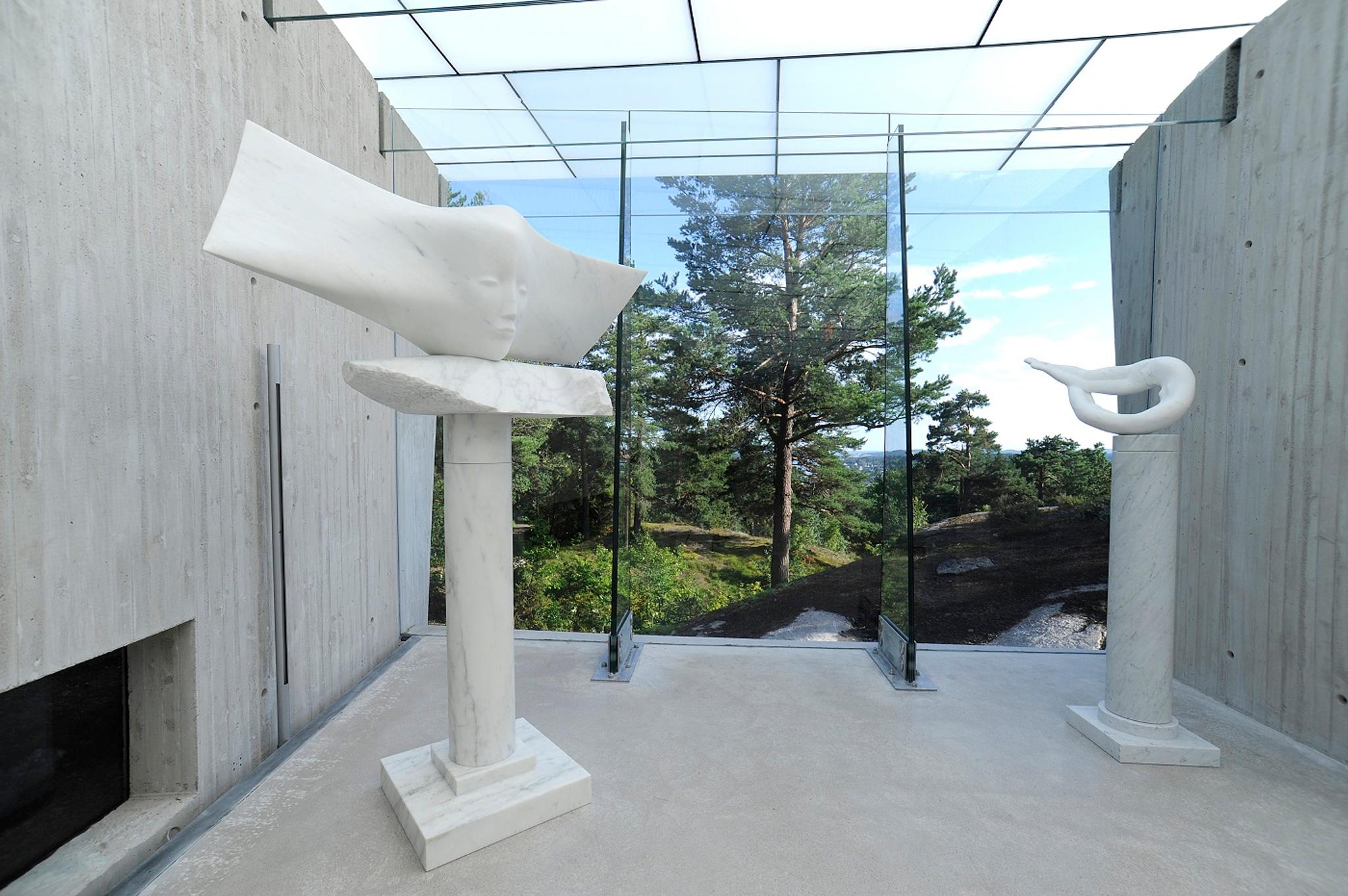 Inside the Midtåsen Sculpture Pavilion in Sandefjord