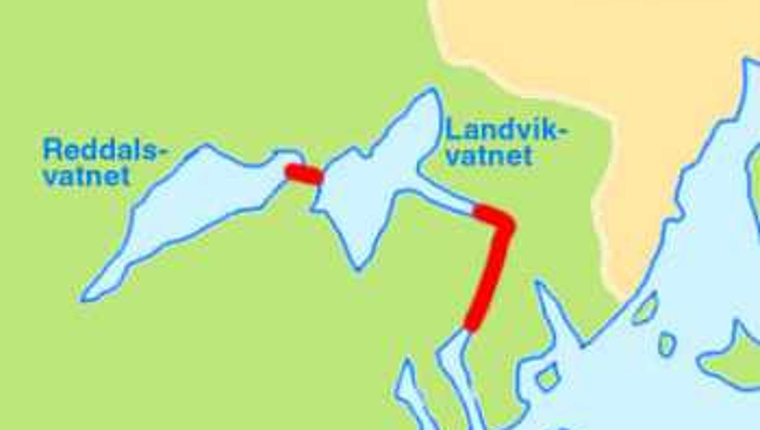 Kart med Reddalskanalen