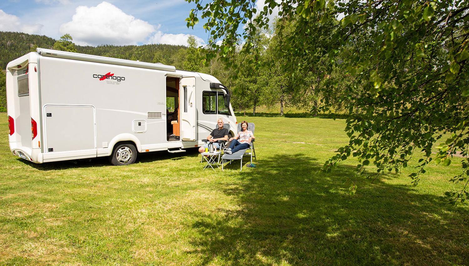 bobil på Morgedal Camping