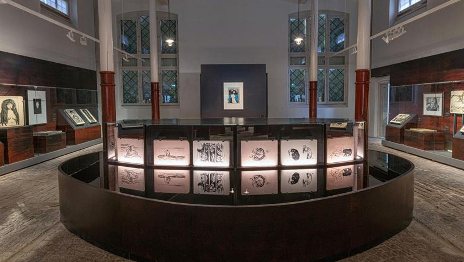 Litografier utstilt i Kunststallen