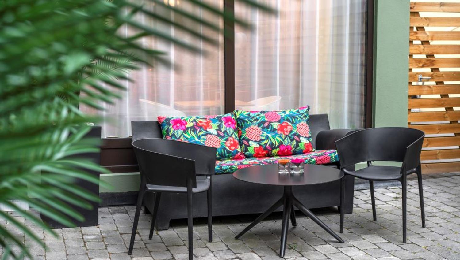 Outdoor seating.