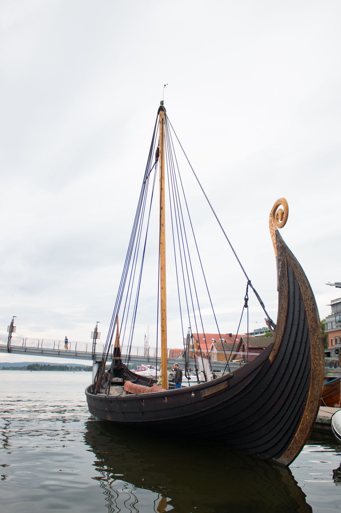 The Viking ship Saga Oseberg at the pier in Tønsberg