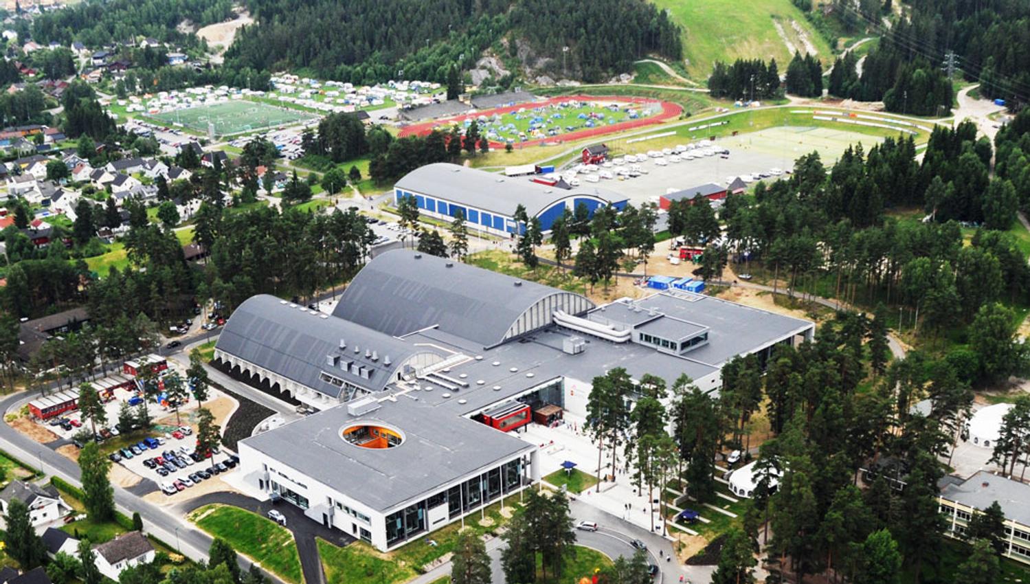 Dronebilde fra Skien fritidspark