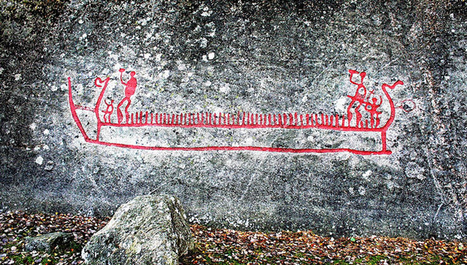 Bjørnstadskipet helleristning. Foto.