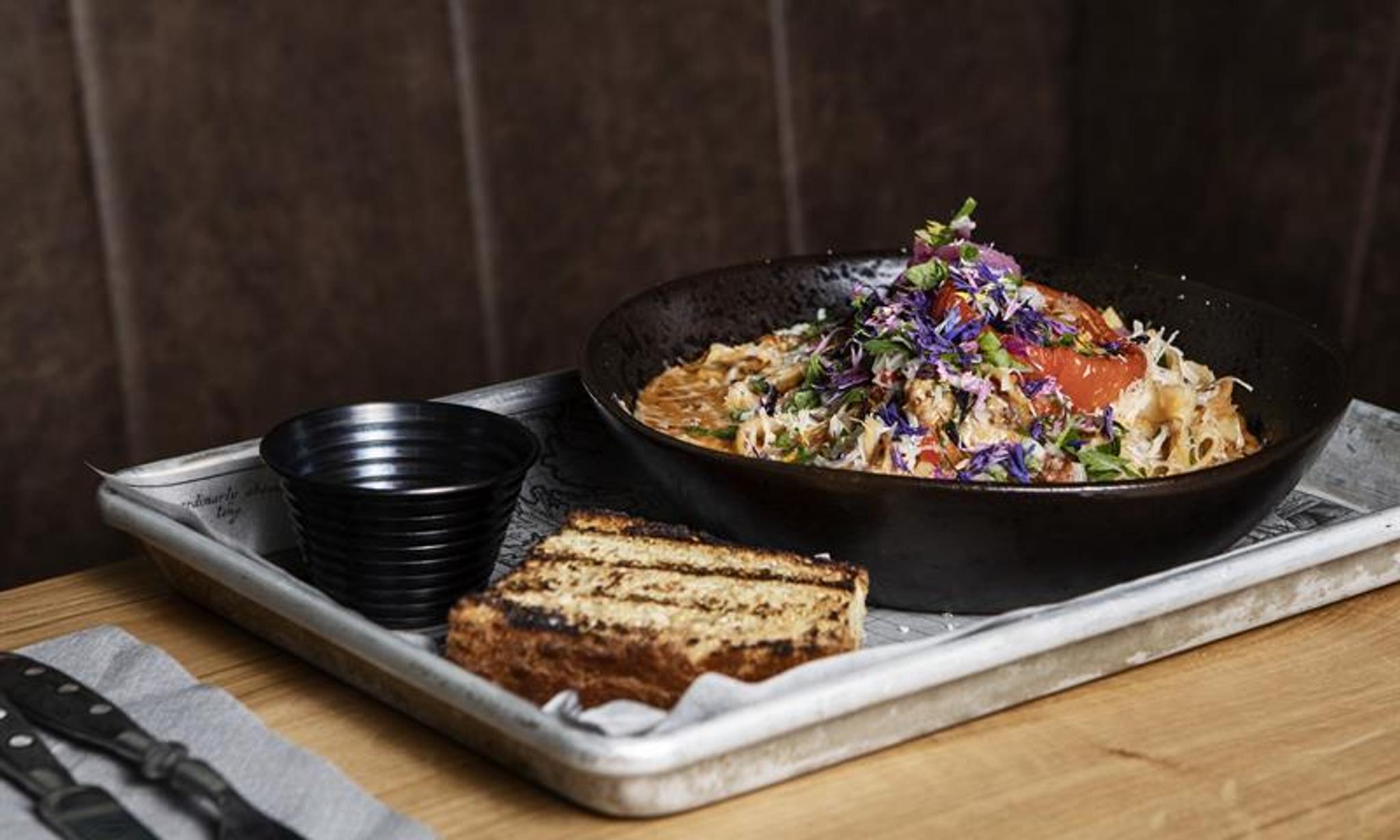 A food course served on a table at Stationen