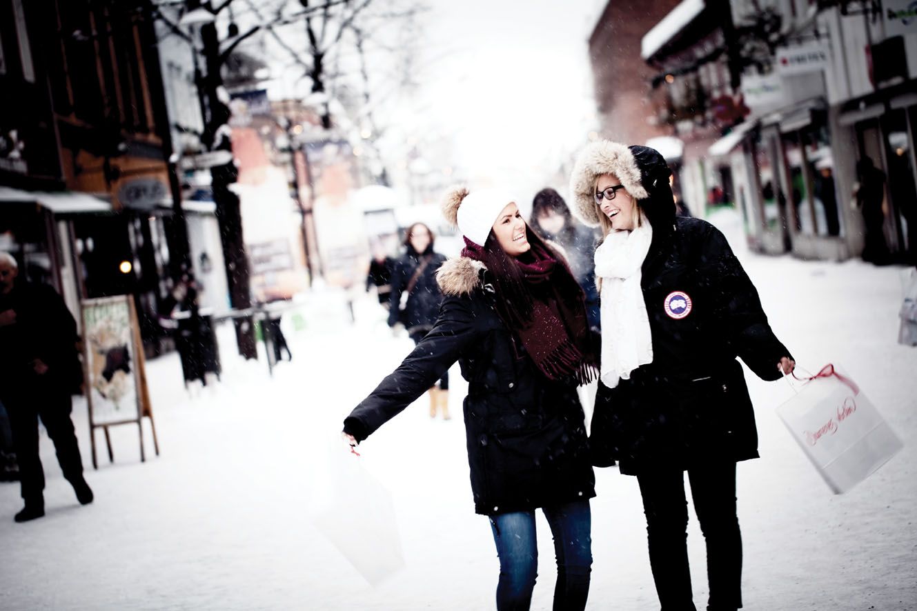 Winter mood in the walking street in Lillehammer