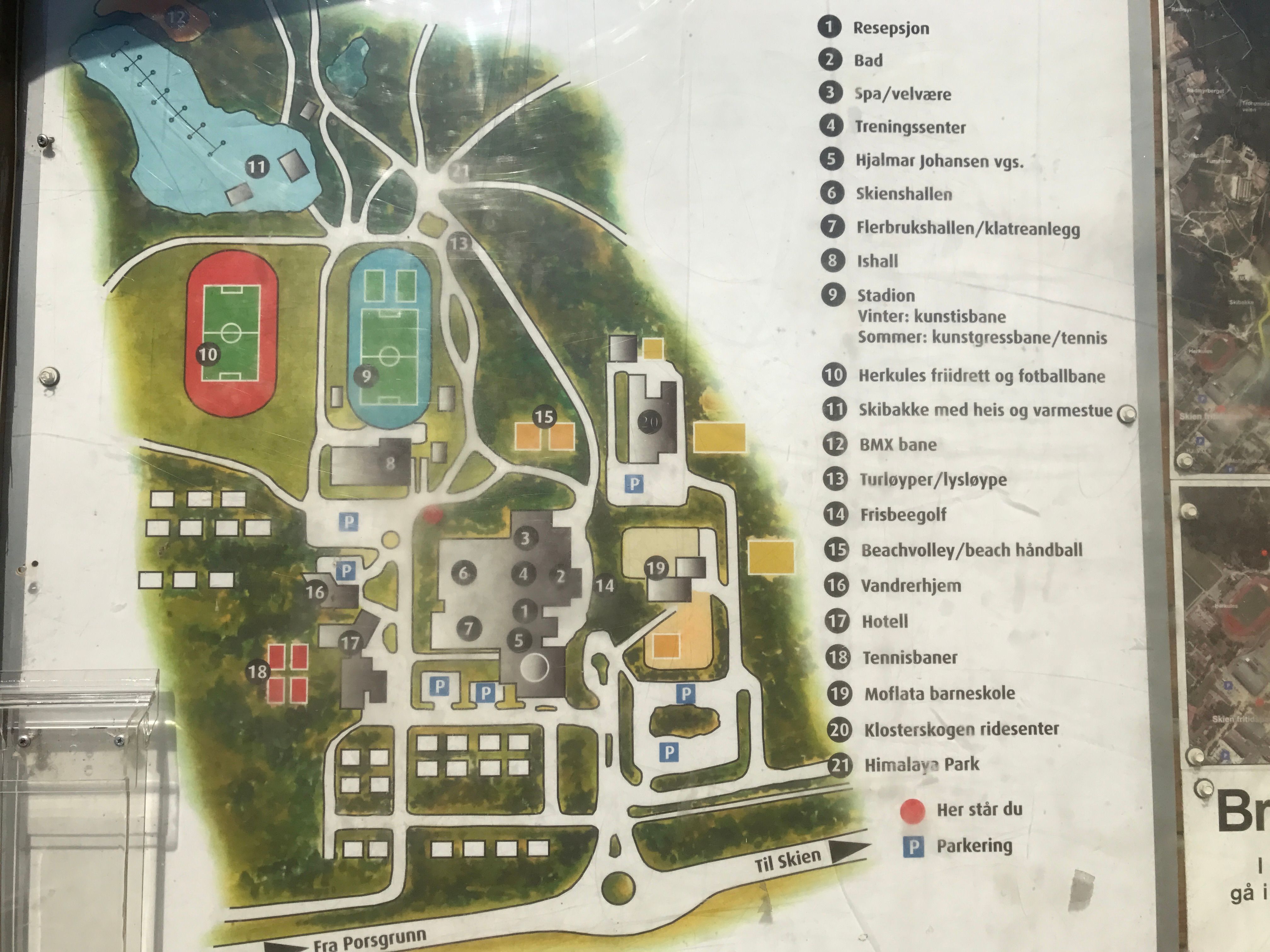 map of Skien leisure park 